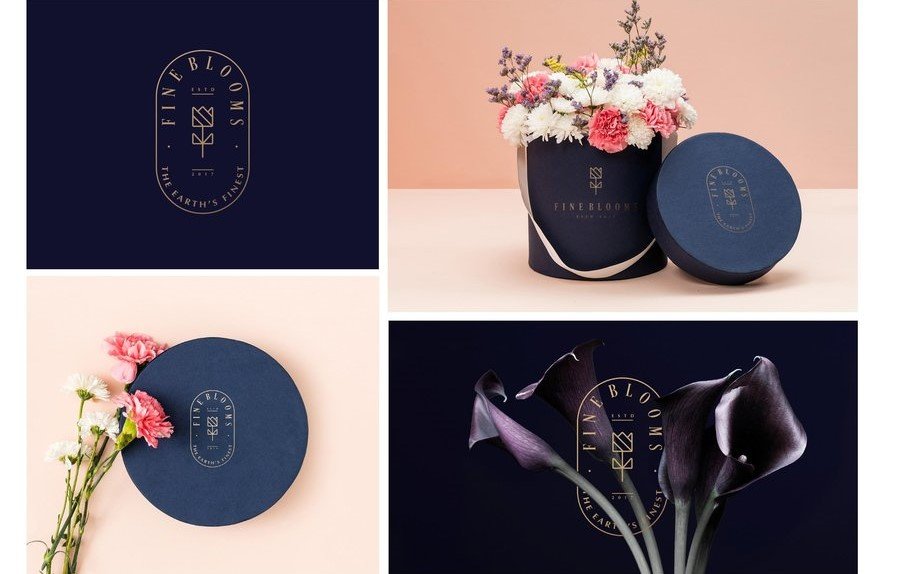 Fine Blooms brand identity and premium packaging